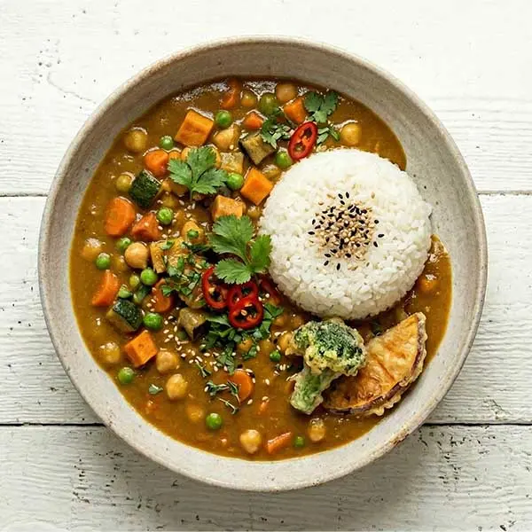 Chickpea & Vegetable Katsu with Sticky Sushi Rice